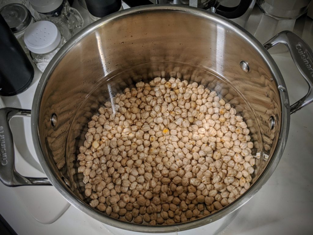 Garbanzo beans soaking