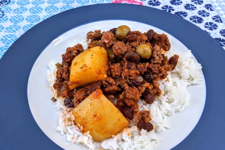 Cuban Picadillo, plated