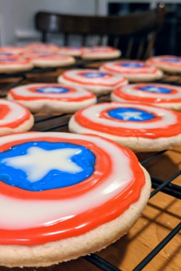 Captain America sugar cookies