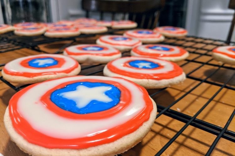 Captain America sugar cookies