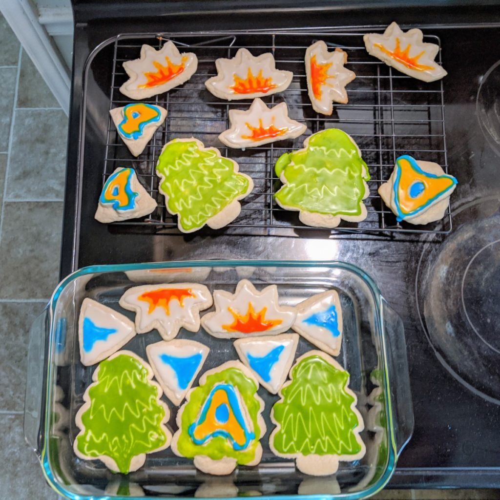camping-themed sugar cookies