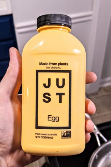 A bottle of JUST Egg