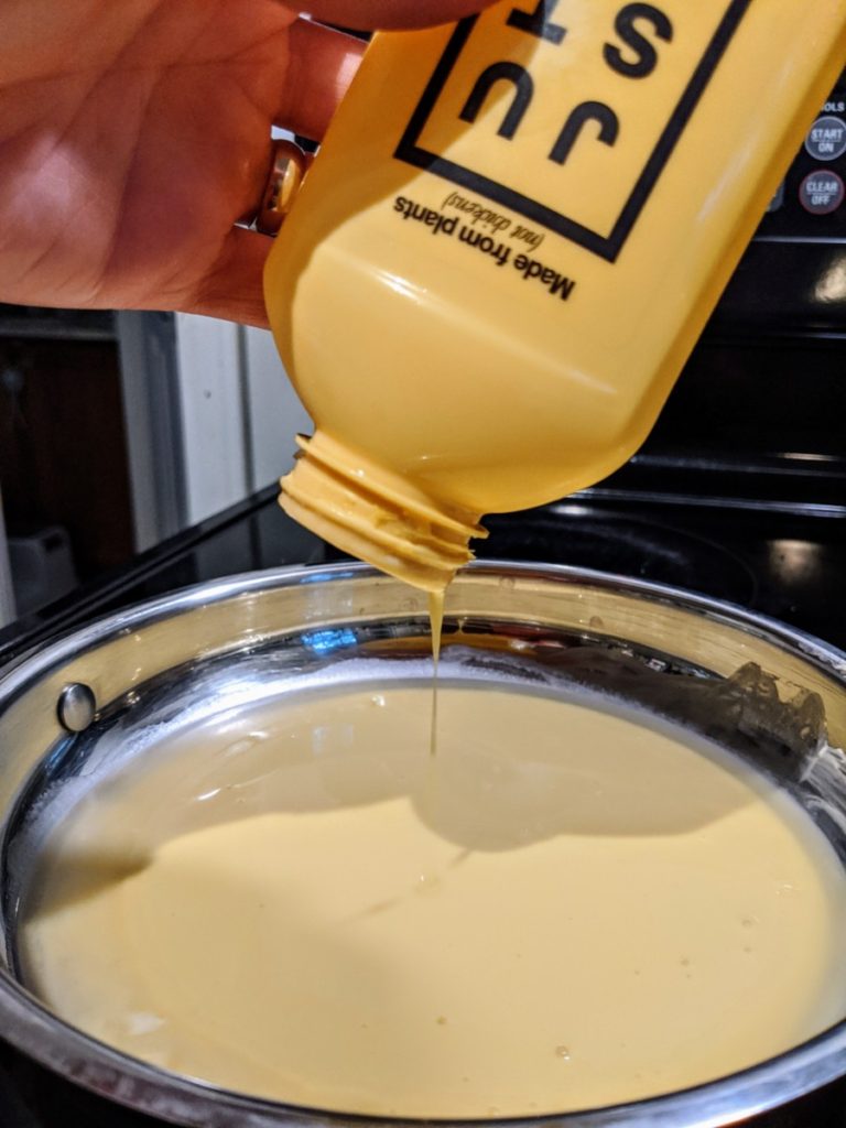JUST Egg being poured into skillet