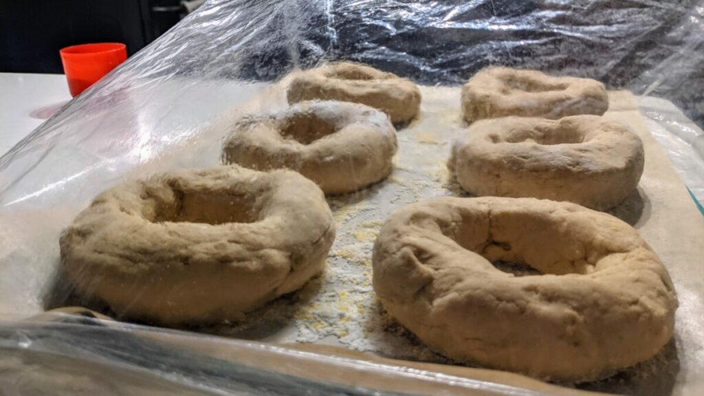 6 gluten-free bagels before boiling