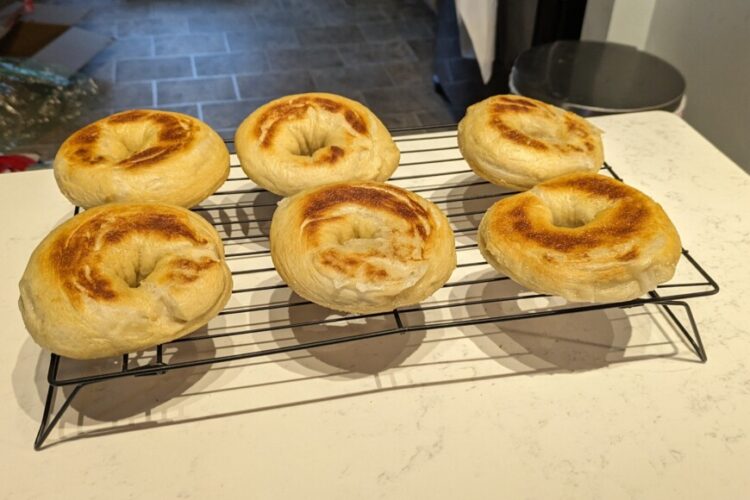 6 bagels removed to cooling rack